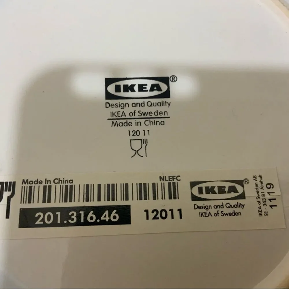 4 WHITE IKEA OF SWEDEN SALAD  PLATES 12011 SOLID DESIGN 8.25  INCHES B7